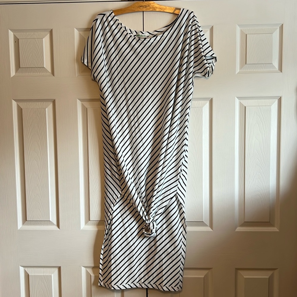 Medium, striped, midi summer dress